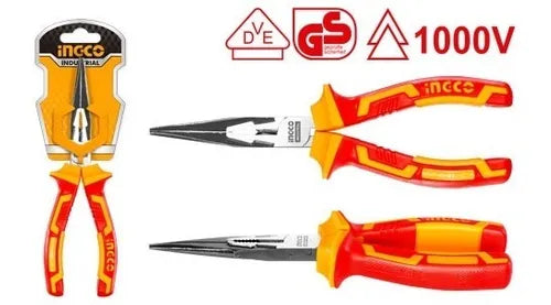 Ingco Insulated long nose pliers 8" HILNP28208
