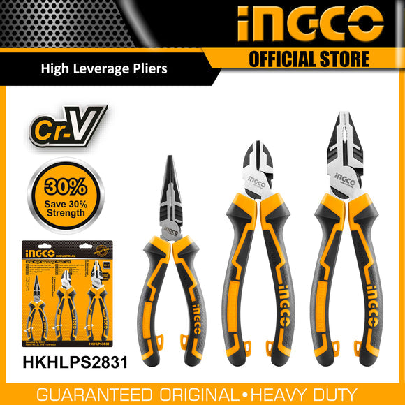 Ingco 3pcs high leverage pliers set 8",7",6" HKHLPS2831