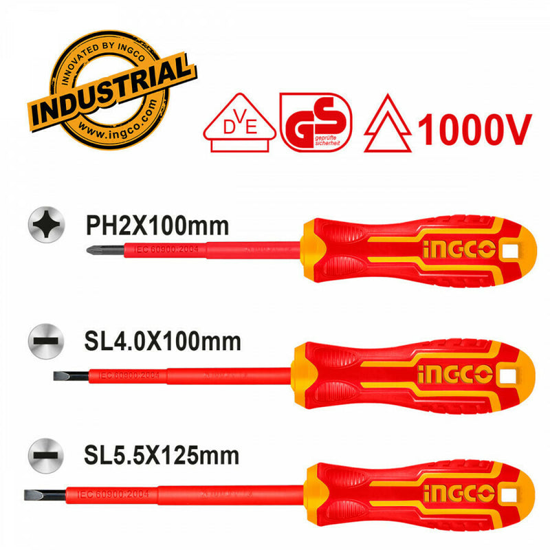 Ingco 3 Pcs insulated screwdriver set HKISD0308