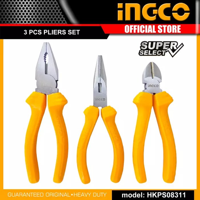 Ingco 3Pcs pliers set 7",6",6" HKPS08311