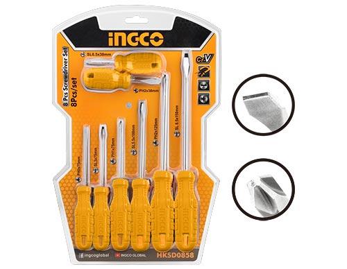 Ingco 8 Pcs screwdriver set HKSD0858
