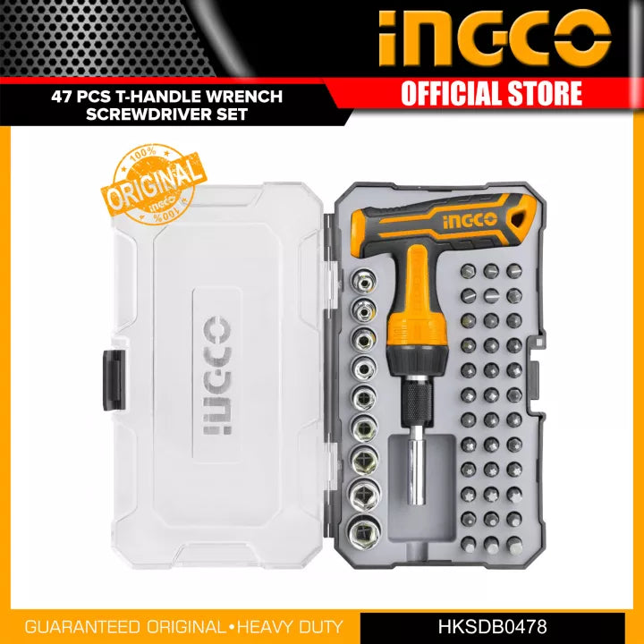 Ingco 47 Pcs T-handle wrench screwdriver set HKSDB0478