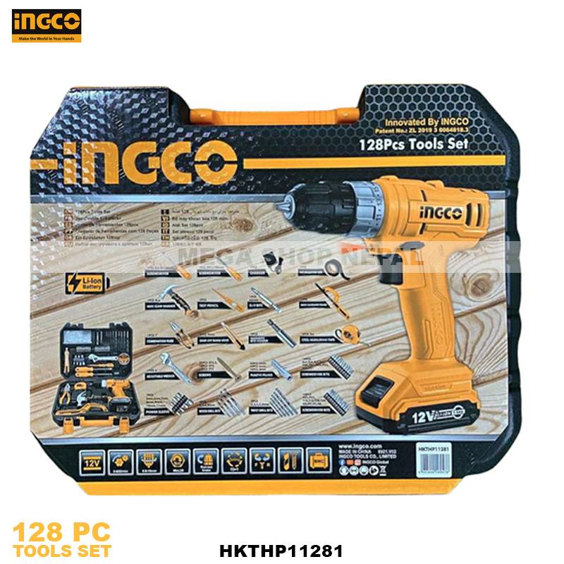 Ingco 128 Pcs household tools set HKTHP11281