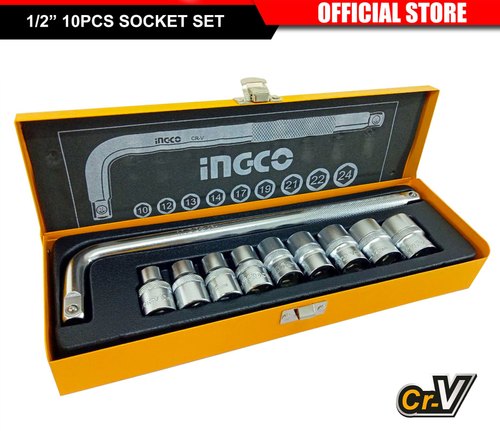 Ingco 10Pcs 1/2" Socket Set HKTS12101