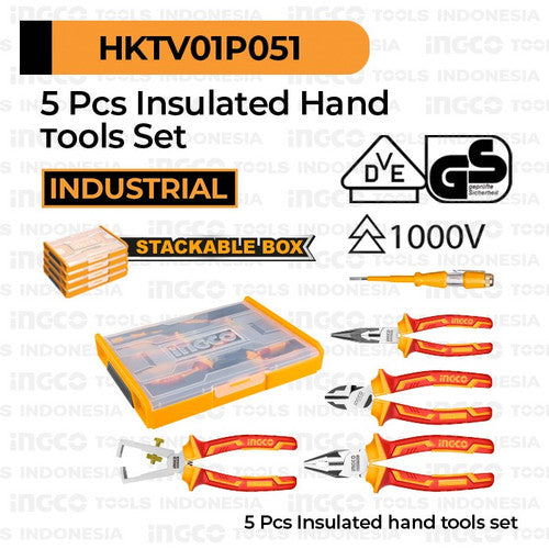 Ingco 5 Pcs Insulated hand tools set HKTV01P051