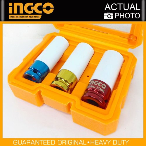 Ingco 3Pcs 1/2" Non-Marring Lug Nut Socket Set HNMLNS031