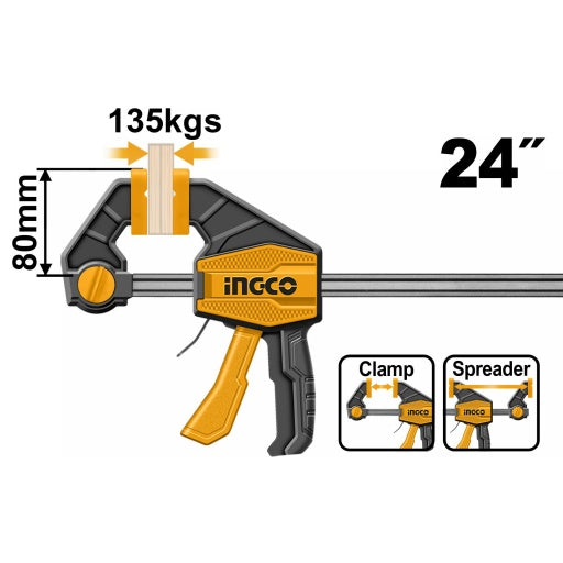 Ingco Quick bar clamps 80x600mm HQBC24802