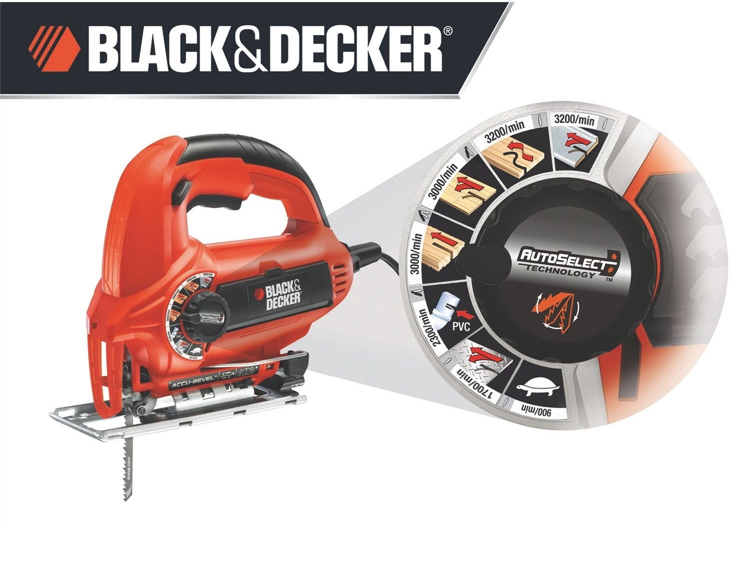 Black & Decker Jig Saw Auto select 520W Super lock variable