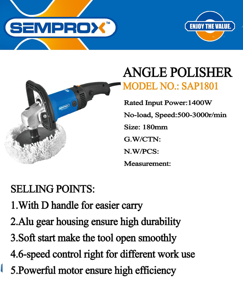 Semprox 180mm Angle Grinder 1400w Polisher