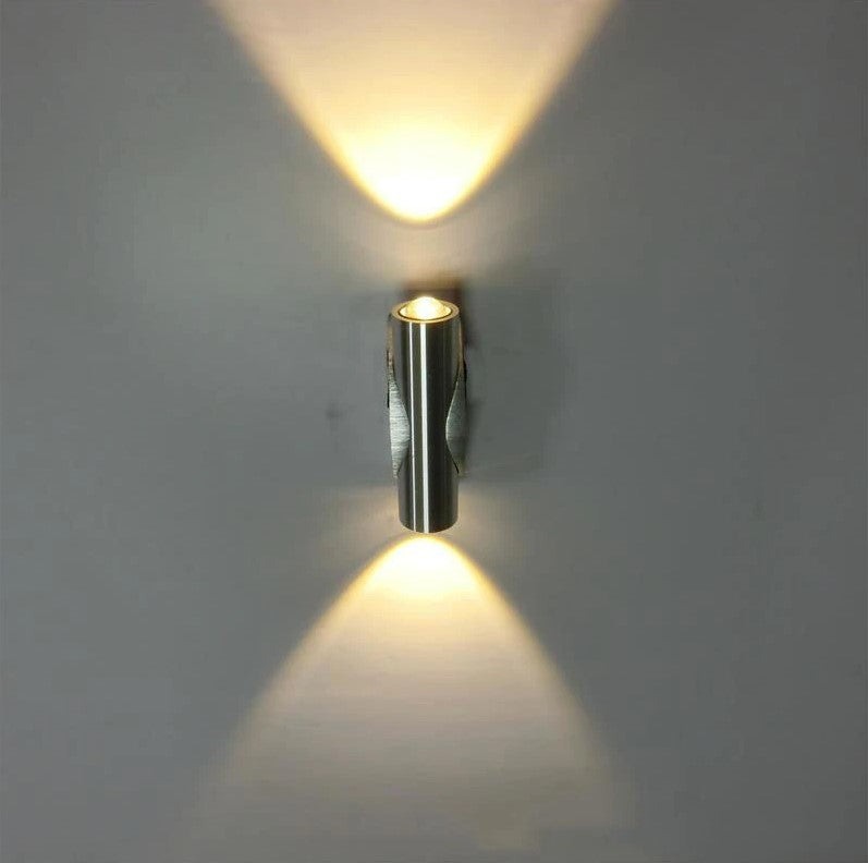2 x 1.5w Stainless steel brushed Double sided mini outdoor wall light IP65 3000K
