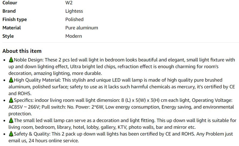 2 x 3w Stainless steel brushed Double sided mini outdoor wall light IP65 3000K