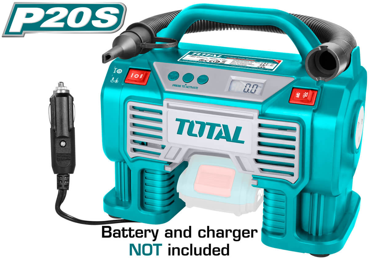 Total Lithium-Ion auto air compressor 20V 160PSI TACLI2002