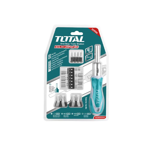 Total 24 Pcs ratchet screwdriver set TACSD30246