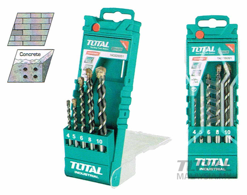 Total 5pcs Masonry drill bits set TACSD5051