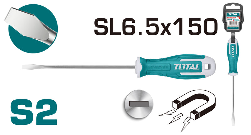 Total Slotted screwdriver S2 150mm Length THT266150