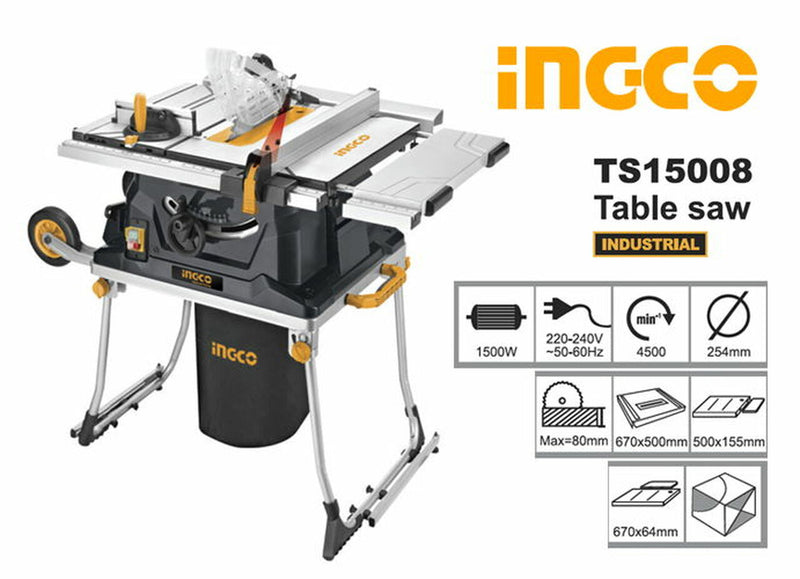 Ingco Table saw 1500W 10" TS15008