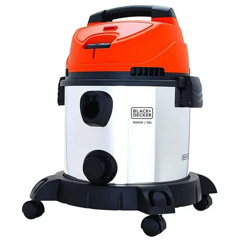Black & Decker Vacuum Cleaner Wet and Dry 20L Sturdy Stainless steel Tank 1400W