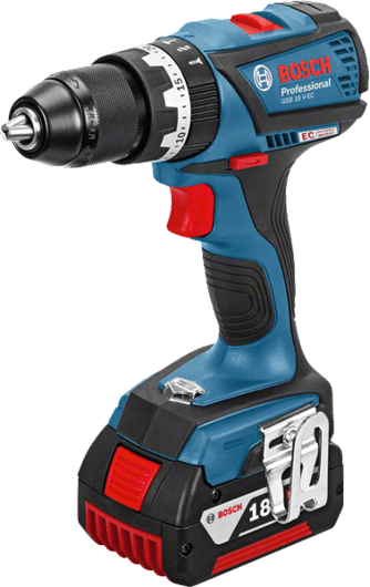 Bosch Cordless Percussion Driver Drill, 13mm, 18.0V, Brushless, Li-ion, Extra Battery Included, GSB18V-EC Professional