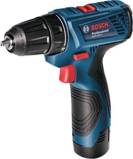 Bosch Cordless Driver/Drill, 10mm, 12V, Li-ion, Extra Battery Included, GSR120-LI + GLI120-LI Professional